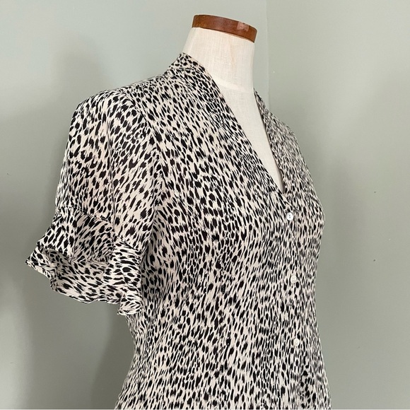 All Saints Fay Leopard print Shirt dress preowned size XS - Picture 2 of 6